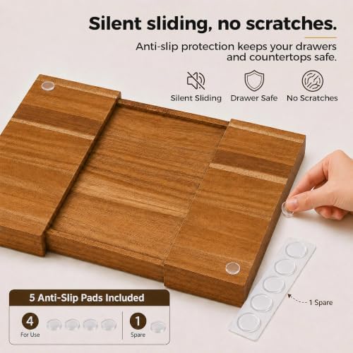 MinBoo Expandable Acacia Wood Coffee Pod Drawer Organizer - Image 5