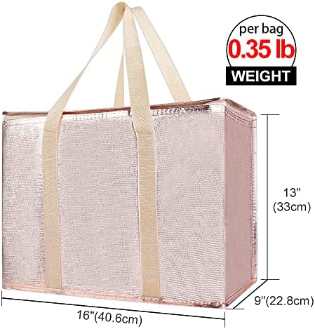 Bodaon Insulated Reusable Grocery Shopping Bags, X-Large, Gold, 1-Pack - Image 2
