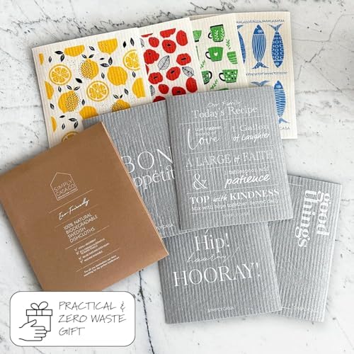 8 Pack Reusable Swedish Dishcloth, for Kitchen and Household Use, Super Absorbency, Made in Sweden, Cellulose Sponge Dish Cloths, Paper Towel Replacement, Plastic-Free Packaging - Image 6