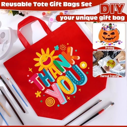 Windyun Reusable Grocery Bags Large Non Woven Shopping Bags with Handles Foldable Portable Tote, 16x6x12 Inch - Image 5