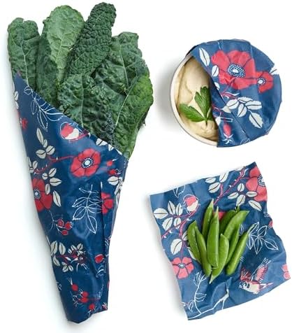 Bee's Wrap Beeswax Food Wraps, 3 Pack Assorted - Botanical - Image 2