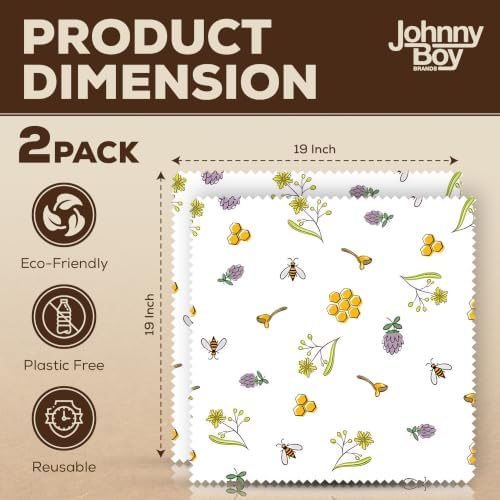 2 Pack - XL 19" x 19" - 5 Sq Ft - Beeswax Bread Wraps, Total 5 Sq Ft Coverage, Eco-Friendly Alternative to Plastic Wrap for Bread Storage, Bowls & Food Storage (Plum) - Image 2