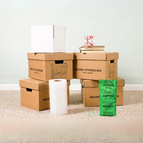 Packing Peanuts, 12 Pack, Green, Bulk Shipping Peanuts For Fragile Items, Biodegradable, Compostable Packing Peanuts For Packing, Storage & Moving