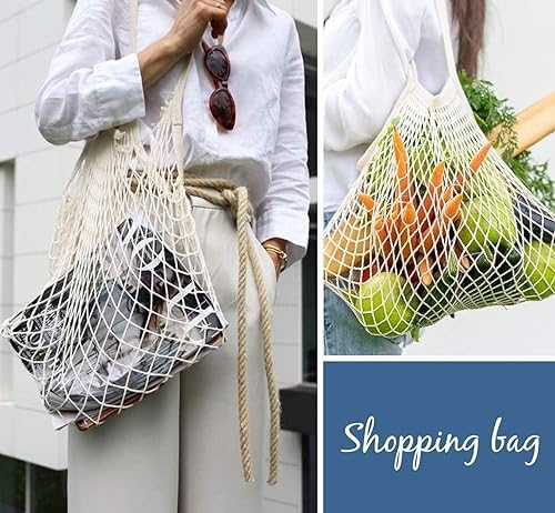 YOYI YOYI Cotton Mesh Reusable Produce Bags, Washable 100% Grocery Tote - Image 6
