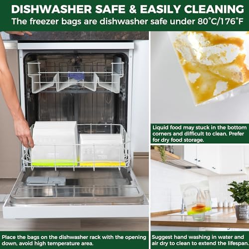 SPLF 12 Pack Reusable Sandwich Bags Dishwasher Microwave Safe - Image 5