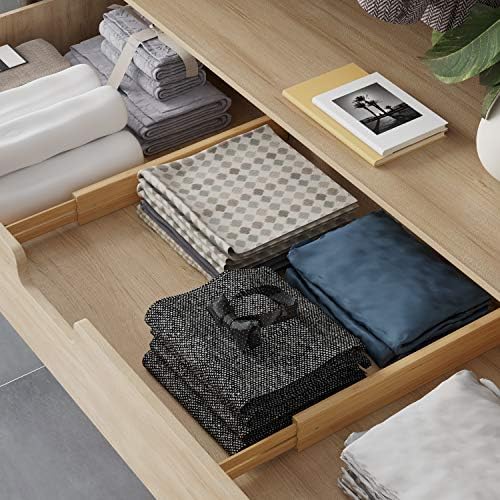 BAMEOS Bamboo Expandable Drawer Dividers – Fits 16.6"–22" Drawers, 2" High, Set of 4 | Spring-Loaded Bamboo Separator for Kitchen Island, Bathroom Vanity & Dresser Drawers - Image 4