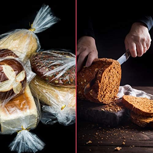 Reusable Bread Bags with Ties, Clear, 200 Bags and 200 Ties, For Homemade Bread and Bakery Loaf, Adjustable (200) - Image 4