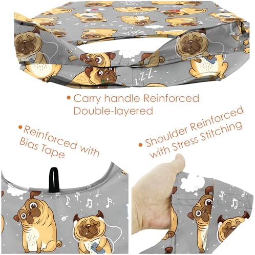 BeeGreen Dog Lover Gifts for Women Animals Reusable Grocery Bags Shopping Bags Bulk 6 Pack 50LBS X-Large Foldable-Machine Washable Shepherd Collie Bulldog Dog Paws Pet Bags - Image 5