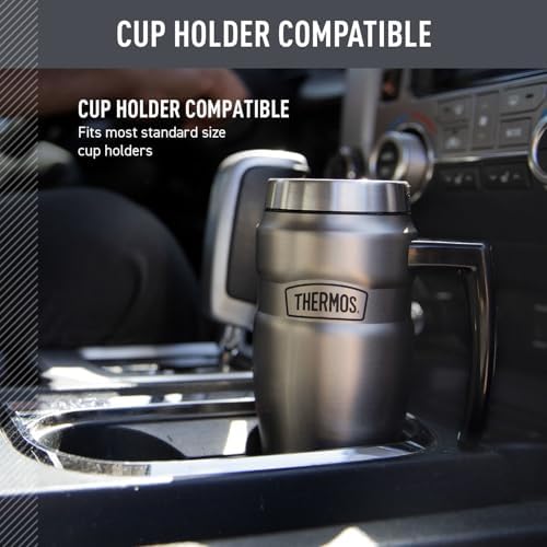 THERMOS Stainless King Travel Mug with Handle, 16oz, Army Green - Image 3
