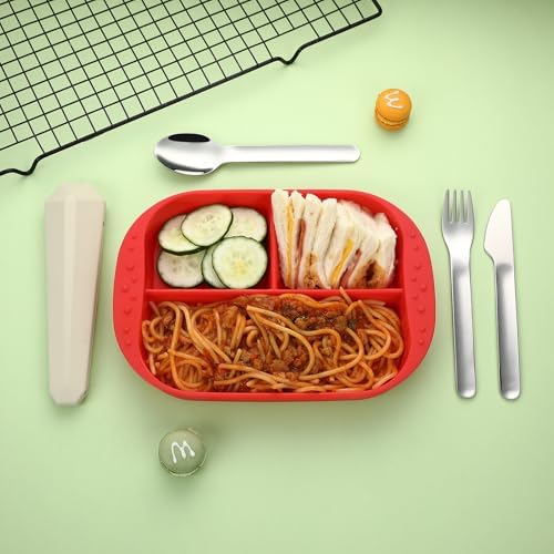 DEVICO Utensils for Lunch Box, 4Pcs Travel Silverware Set with Case, Khaki - Image 4