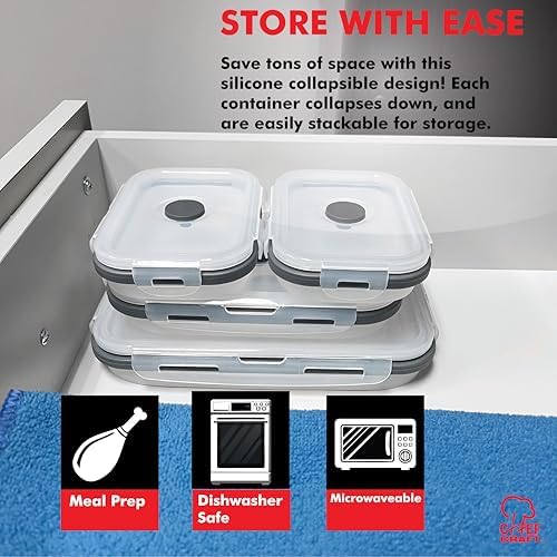 Collapsible Silicone Container Set 4 pc - Image 3