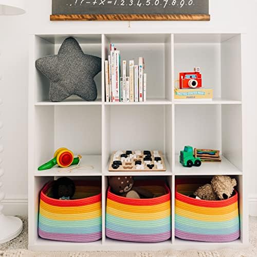 OrganiHaus Rainbow Baskets for Shelves, Set of 3, 15x9x10 - Image 4
