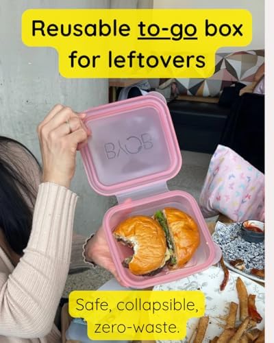 BYOB Collapsible Silicone Food Containers with Attached Lids – Reusable To-Go & Leftover Containers, Platinum Silicone, Leak-Resistant – 4 Pack (White) - Image 4