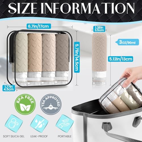 Silevoler Travel Bottles for Toiletries, TSA-Approved Travel Size Container - Image 3