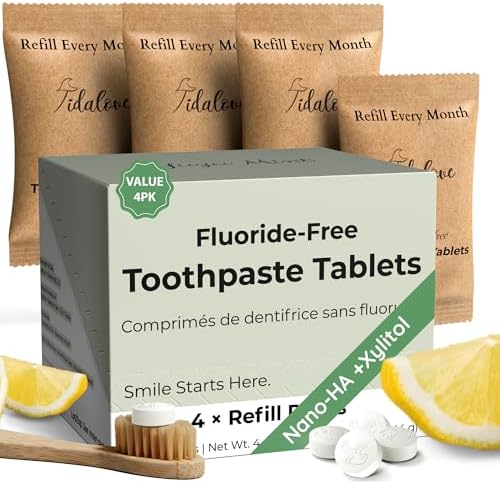 Yuzu Mint Fluoride-Free Toothpaste Tablets, 248 ct (4-Month) by Tidalove