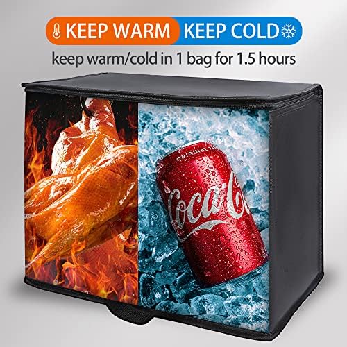 Bodaon 1-Pack Insulated Reusable Grocery Shopping Bags, X-Large, Black - Image 3