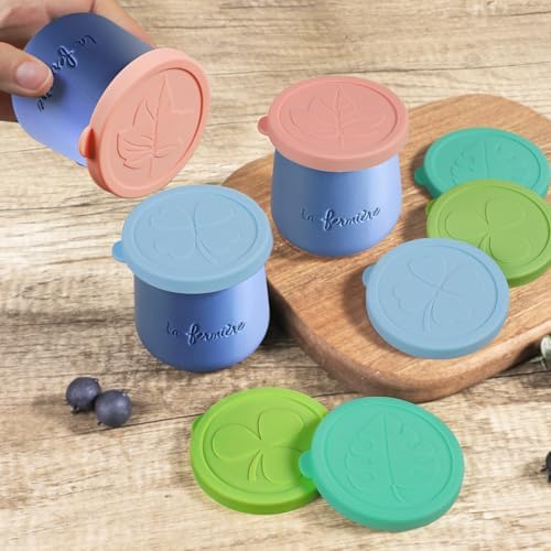 Yogurt Jar Lids for La Fermiere, 8 Pack LFGB Platinum Silicone Covers, Snug Fit Reusable Replacement Lids, Dishwasher Safe - Image 4
