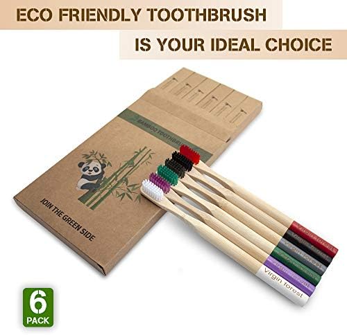 Virgin Forest Bamboo Toothbrushes 6pk, Soft BPA Free Travel Set - Image 6