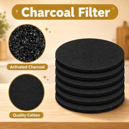 Jeffdad 6 Pack Charcoal Filters for Compost Bucket 7.25 Inch Universal - Image 3