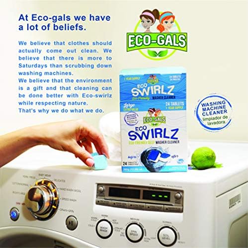 Eco-Gals Eco Swirlz Washing Machine Cleaner with Bonus Eco Scrubz Dishwasher Cleaner Add On 36 Count Deep Cleaning Tablets - Image 6