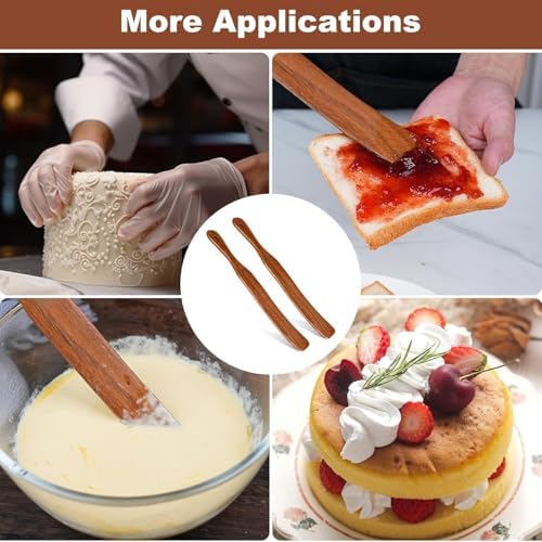2 Pack Wooden Spurtle for Sourdough Starter, Mixing, Reaching Bottom of Jar, Dough Whisk, Long Handle Jar Spatula, Spurtles Kitchen Tools Teak Wood Kitchen Utensils kit for Baking, Cooking - Image 7