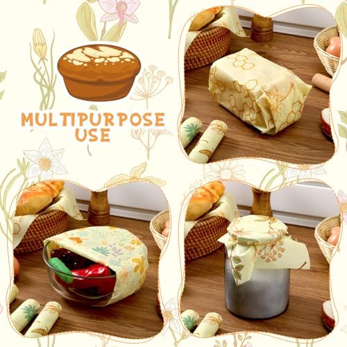 3 Rolls Reusable Beeswax Food Wrap, 13'' x 59'' - Image 4