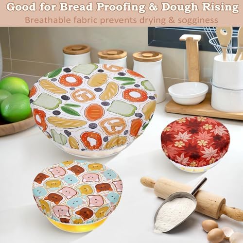 5Pcs Reusable Beeswax Elastic Bowl Covers for Bread Proofing and Food Cover - Image 4