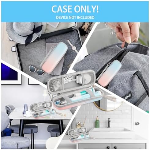 Toothbrush Travel Case for Oral B/Oral-B Pro 1000 1500 5000 7000 7500 9600/ Philips Sonicare 4100 5100 6100 5300 Electric Toothbrush, Portable Hard Protective Storage Bag (Gradient Case and 2 Caps) - Image 6