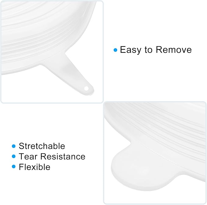uxcell Silicone Stretch Lids, 3Pack 2.56" Round Container Lid Silicone Bowl Covers Reusable Silicone Lids for Cups, Bowls and Food Cover, White