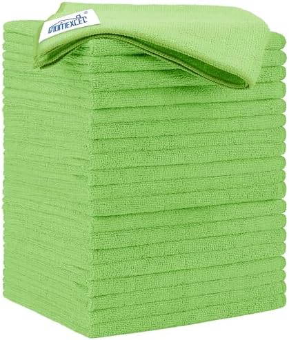 HOMEXCEL Green Microfiber Cleaning Cloth 20 Pack 11.5 x 11.5 Inch Microfiber Towels for Cars Ultra Absorbent Cleaning Rags Lint Free Cleaning Towels for Household Kitchen, Window Car by HOMEXCEL