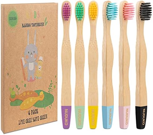 Kids Toothbrush 6 Pack, Soft Bristle Toothbrush for Child Baby Toddler by NUDUKO-Eco-FriendlyGreenProducts