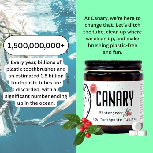 Canary Nano Hydroxyapatite Toothpaste Tablets Wintergreen - Remineralizing, Fluoride Free, All Natural Tabs with Xylitol - Great for Travel, Plastic Free - 240 Count - Image 6