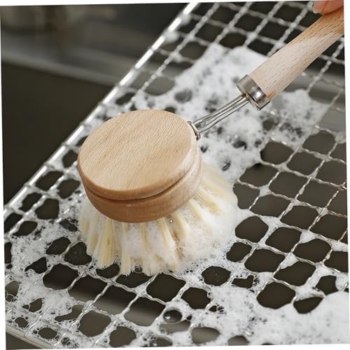 Gcroet 4PCS Bamboo Dish Brush Set Replaceable Heads Natural Wood Dish Brush with Sisal Fibers Eco-Friendly Kitchen Scrub.. - Image 6
