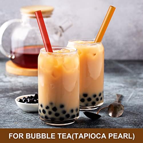 Angled Tips, 12 Pcs Wide Reusable Bubble Tea Straws with 4 Brushes - Multi Colors Jumbo Smoothie Straws, BPA FREE Plastic Straw for Bubble Tea (Tapioca, Pearls), Milkshakes - Image 5