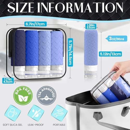 Silevoler Travel Bottles for Toiletries, TSA-Approved Travel Size Container - Image 3