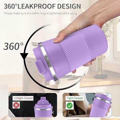 Insulated Travel Coffee Mug, Stainless Steel Coffee Cup with Leakproof Lid - Image 5