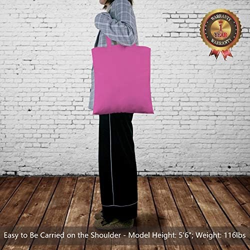 TOPDesign 6-Pack Economical 16"x15" Pink Cotton Tote Bag, Lightweight Medium Reusable Grocery Shopping Cloth Bags, Suitable for DIY, Advertising, Promotion, Gift, Activity - Image 3