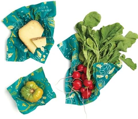 Bee's Wrap Beeswax Food Wraps, 3 Pack Assorted - Ocean - Image 3