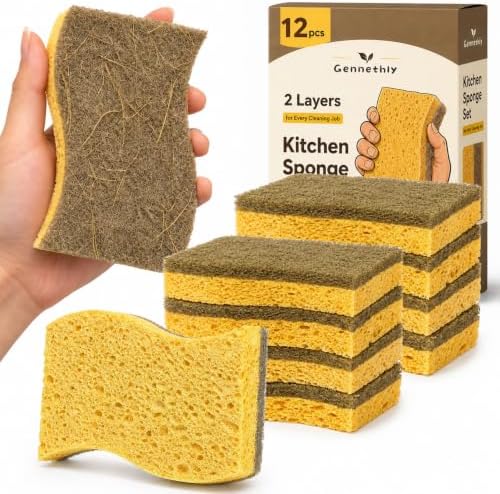 12 PCS Natural Sponges Kitchen, Dish Sponges with Coconut Scrub by Unknown