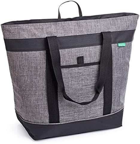 Jumbo Insulated Cooler Bag, Heavy Duty Soft Insulated Grocery Bag, Charcoal by CreativeGreenLife