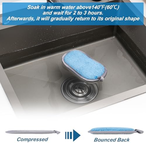 Non Scratch Scrub Sponge-6pack, Dual-Sided Sponges Kitchen(M,Gray) - Image 3