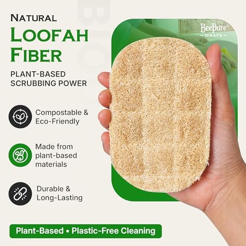 BeePure Eco-Friendly Kitchen Cleaning Bundle - 5 Reusable Swedish Dishcloths & 3 Kitchen Sponges, Absorbent Cellulose Cloths, Washable Paper Towel Alternative - Image 3