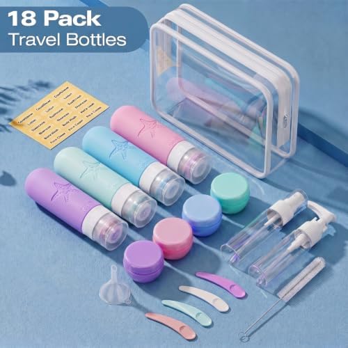 18 Pack Travel Bottles for Toiletries, Leak Proof, TSA Approved 3oz - Image 6