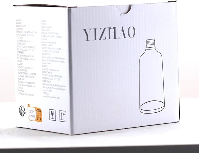 YIZHAO Black Glass Spray Bottles 2oz, with Small Fine Mist Spray, Metal Cap, Refillable for Essential Oil,Travel,Cleaning,Perfume,Aromatherapy,Makeup – 6 Pcs
