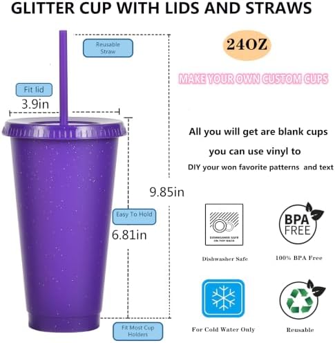 Suertestarry Tumbler with Straw and Lid,Water Bottle Iced Coffee Travel Mug Cup,Reusable Plastic Cups,Perfect for Parties,Birthdays,24oz-5 Pack (Solid Color, 10 pack) - Image 2