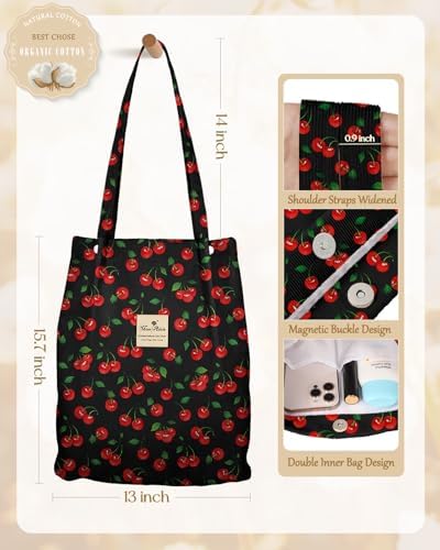 Miss Adola 2 Pack Corduroy Tote Bag with Pouch for Women - Image 4