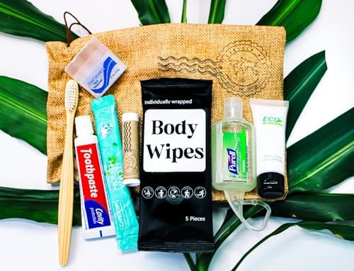 Travel Toiletry Kit with TSA Approved Essentials, 9-Piece Set & Reusable Bag by Unknown