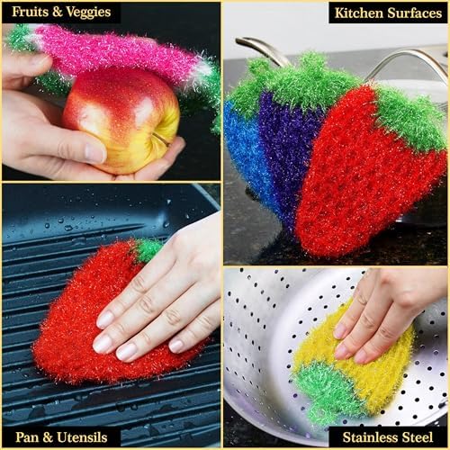 Dish Scrubbie Non-Scratch Dish Scrubber-Long Lasting & Odorless, Safe on Non-Stick, Cast Iron, Glass and Other Surfaces, Reusable Kitchen Sponge Alternative for Kitchen, Bathroom & Floors (Pack of 5) - Image 5