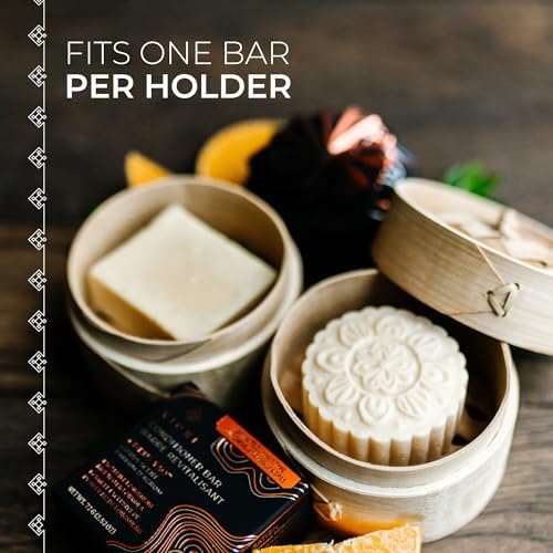 VIORI Natural Bamboo Bar Holder, Shampoo Bar, Conditioner Bar and Bar Soap Holder, Eco Friendly Hair Care (Pack of 3) - Image 3
