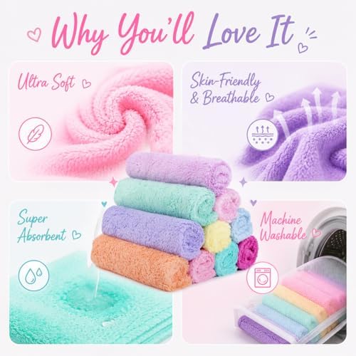 UNIAMDE Makeup Remover Cloth, 20 Pack Face Towels - Image 5